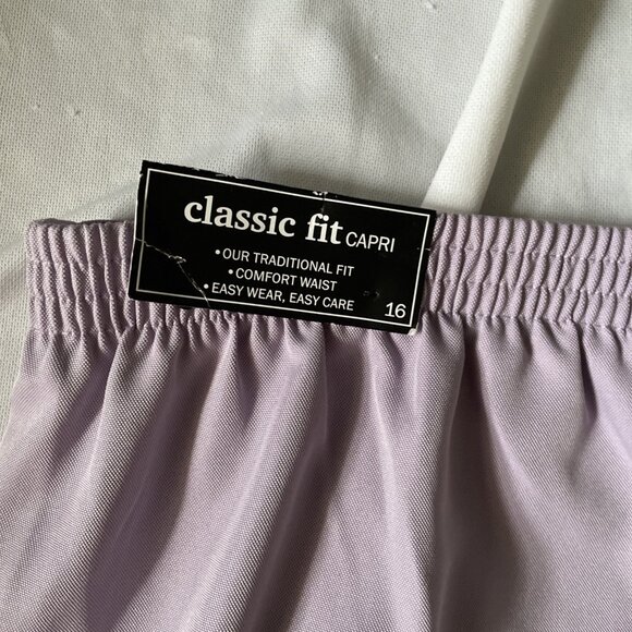 Alfred Dunner Womens Size 16 Lilac Polyester Capri Pants With Pockets & Stud Det - Picture 8 of 9